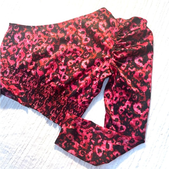 🩷✨NWT Leith Long Sleeve One‎ Shoulder Tie Top Blouse✨🩷 - Picture 2 of 10